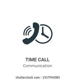 Time call vector icon on white background. Flat vector time call icon symbol sign from modern communication collection for mobile concept and web apps design.