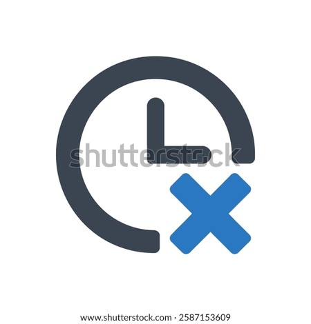Time Cancel Icon On White Background