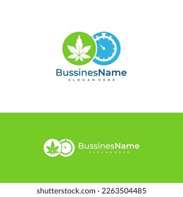 Time Cannabis logo vector template. Creative Cannabis logo design concepts