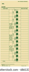 Time Card To Punch In Business Payroll Time Clock To A Work Day Hourly Wage Job