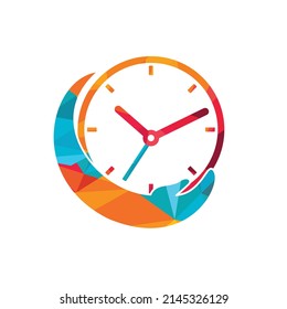 Plantilla de diseño del logotipo del vector de cuidado del tiempo.	