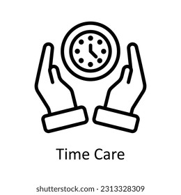 Time Care Vector    outline  Icon Design illustration. Digital Marketing  Symbol on White background EPS 10 File