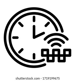 Time carsharing icon. Outline time carsharing vector icon for web design isolated on white background