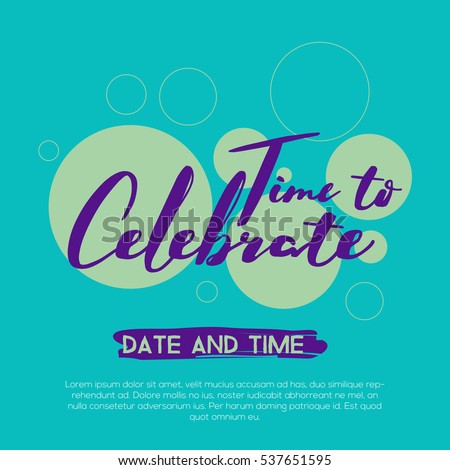 Time Celebrate Celebration Concept Beautiful Colors Stock Vector