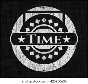 Time chalk emblem written on a blackboard
