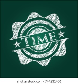 Time chalkboard emblem written on a blackboard