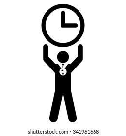 Time Champion vector icon. Style is flat symbol, black color, rounded angles, white background.