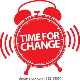 Time for change alarm clock icon, vector illustration