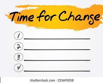 Time for Change Blank List, vector concept background