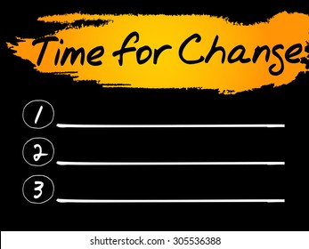 Time for Change Blank List, vector concept background