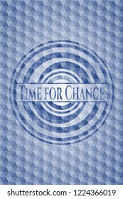 Time for Change blue polygonal emblem.