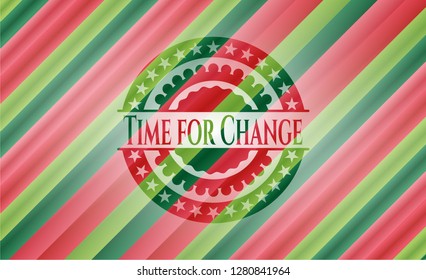 Time for Change christmas colors style badge.