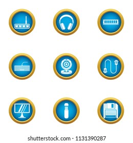 Time for change icons set. Flat set of 9 time for change vector icons for web isolated on white background