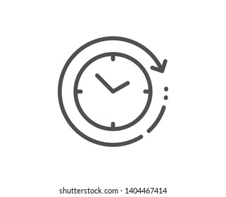 Time change line icon. Clock sign. Watch symbol. Quality design element. Linear style time change icon. Editable stroke. Vector