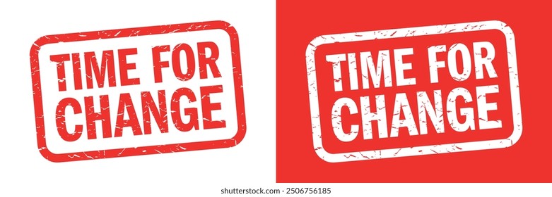 Time for change on red stamp