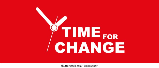 Time For Change Sign On Red Background