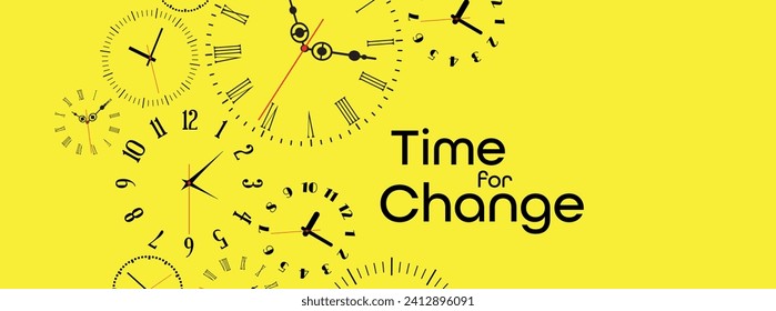time for change sign on red background