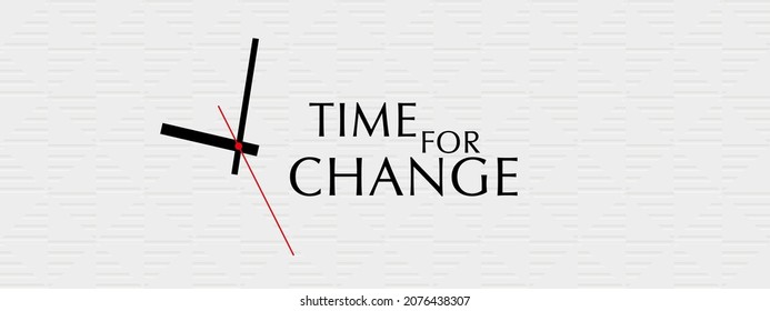 time for change sign on white background