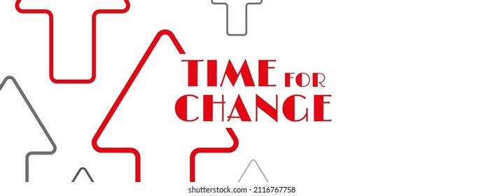 time for change sign on white background