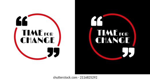 time for change sign on white background