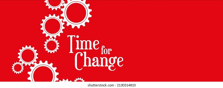 time for change sign on white background