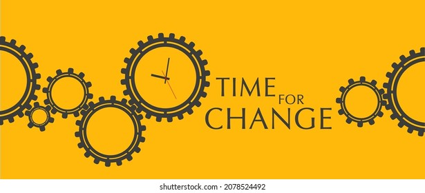 time for change sign on yellow background
