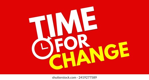 Time for Change text in red background