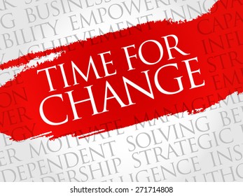 Time for change word cloud, business concept