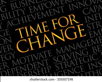 Time for change word cloud, business concept