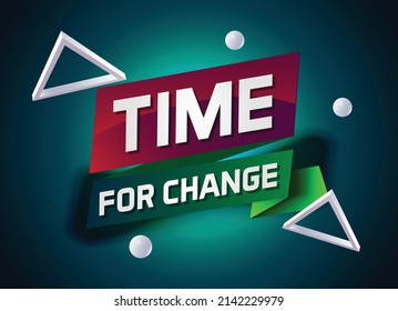 time for change word concept vector illustration with blue lines modern futuristic 3d style for landing page template ui web mobile app poster banner flyer background gift card coupon label wallpaper