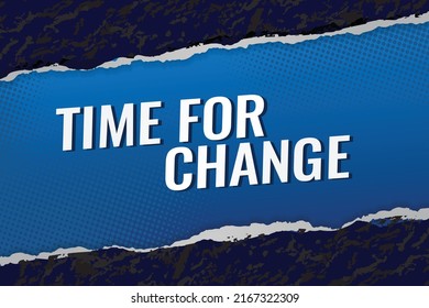 Time for change word concept vector illustration with lines modern futuristic 3d style for landing page template ui web mobile app poster banner flyer background gift card coupon label wallpaper
