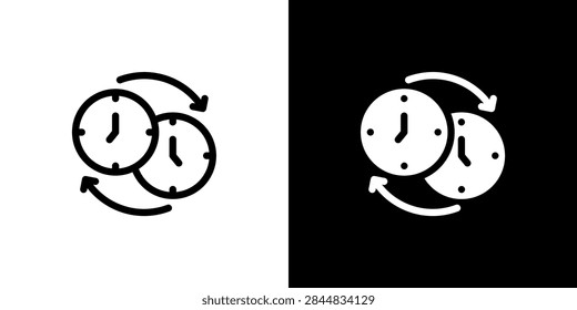 Time Changes Adaptation icon concept with flat Black White Background. Vector illustration.