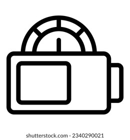 Tiempo de carga del vector de contorno de icono. Energía de la batería. Cargar móvil