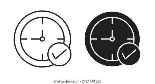 Icono de comprobación de tiempo. cartel plano lleno para el concepto móvil y el Diseño web