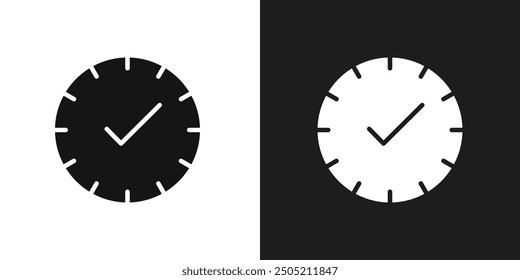 Time check icon logo set vector