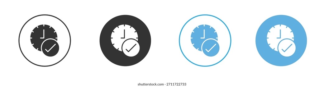 Time check icon Logo Template Design set