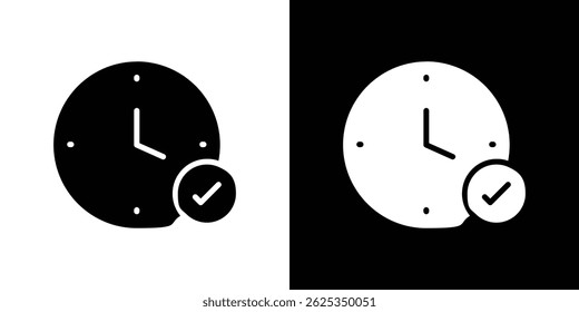 Time check icon simple line vector. Symbol, logo.