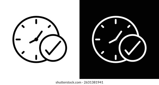 Vetor de ícone de verificação de tempo para aplicativos da Web, de computador e móveis