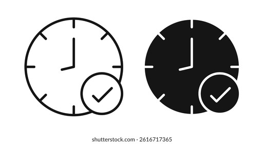 Time check icons set for website design
