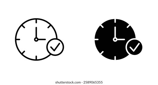 Time check icons thin line illustrations designs