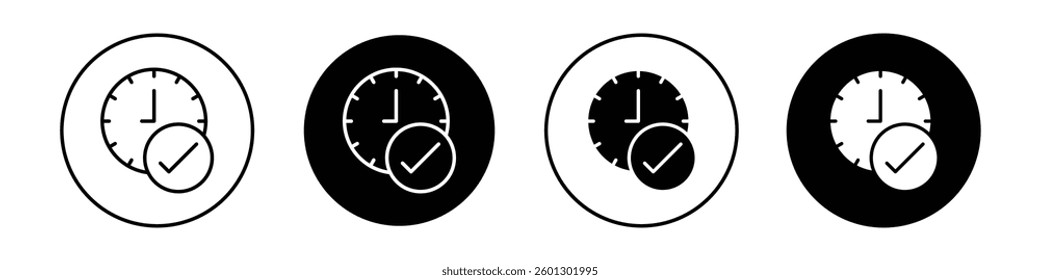 Time check icons vectors graphics collection