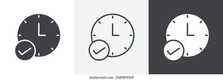 Time check vector icons collection graphic designs for ui designs