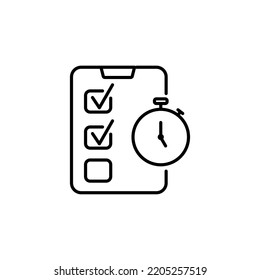 Icono de lista de tiempo para página web, aplicación, tarjeta, impresión, publicaciones en medios sociales, etc