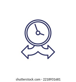 Time to choose line icon on white
