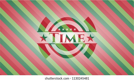 Time christmas colors emblem.