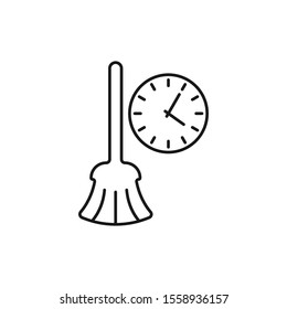 time to cleaning - minimal line web icon. simple vector illustration. concept for infographic, website or app.