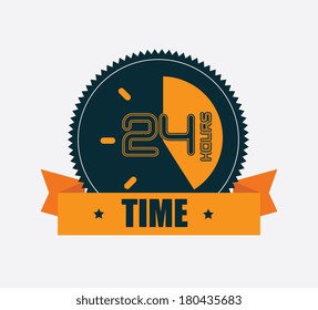 time click  over  white background vector illustration
