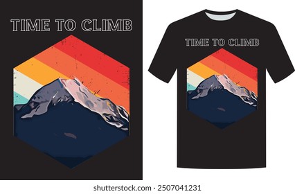 Time to climb retro t shirt design