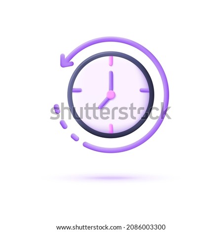 Time, clock 3d icons isolated on white background. Time period concept. Passage of time Trendy vector for web design.