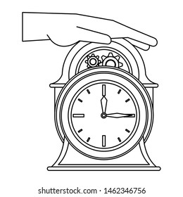 time clock antique classic style watch alarm cartoon vector illustration graphic design